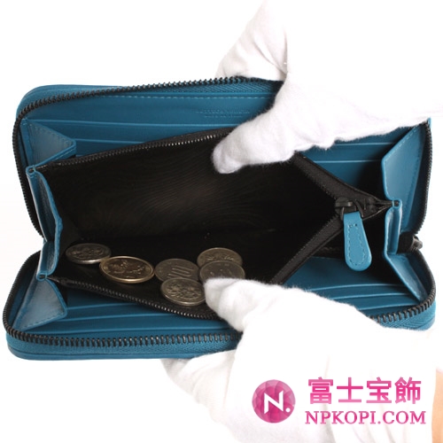 ボッテガヴェネタ フェットトゥーチェ デグラデ 長財布 エンパイアブルー 114076VP9114303  【2011年春夏新作】